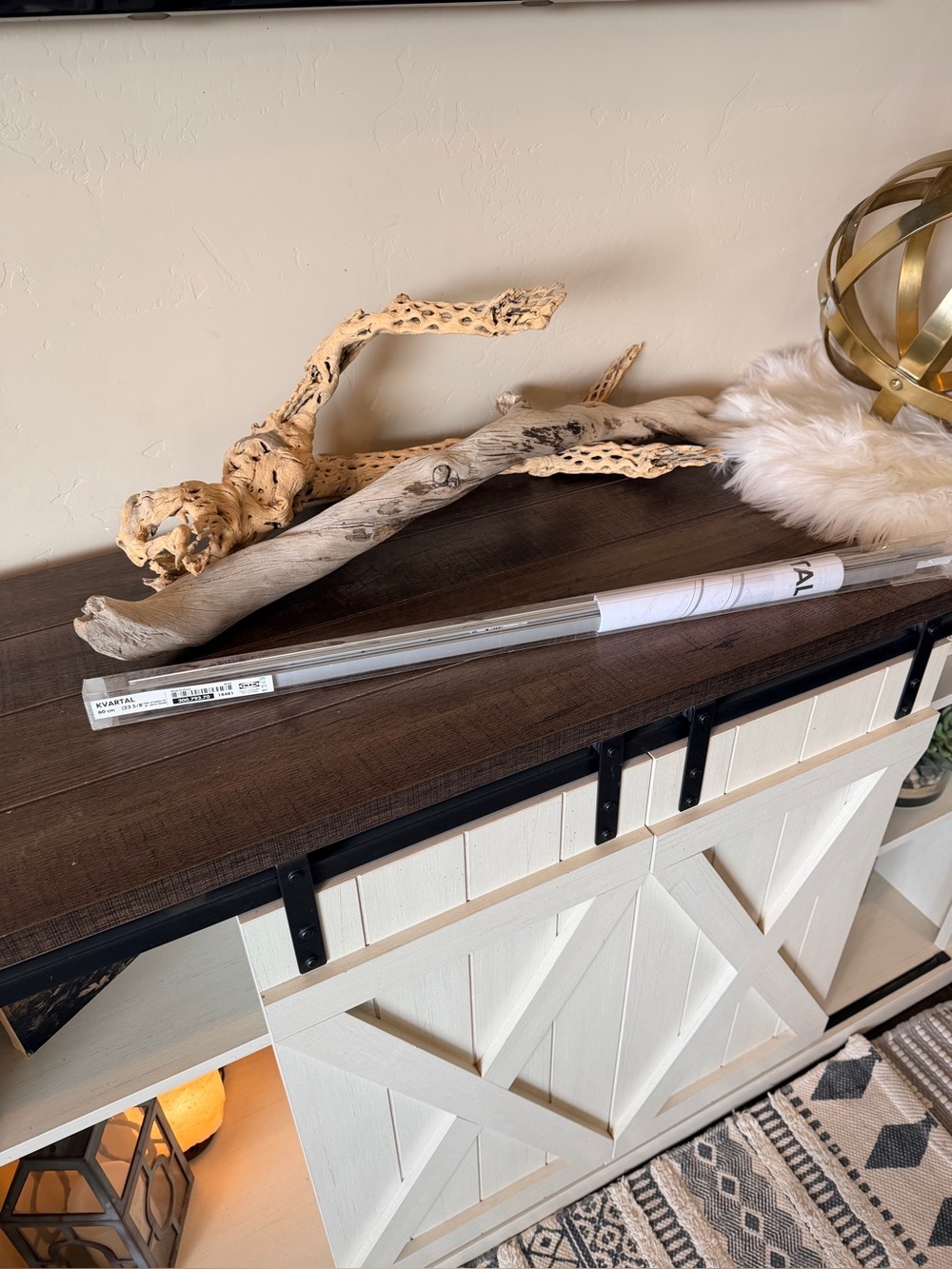 IKEA KVARTAL Top and Bottom Rail 23 5/8 " Aluminum Color 300.793.70 NEW 2 Avail
